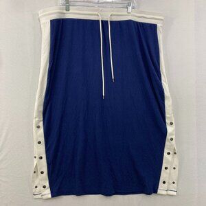 Torrid size 4X Blue White Stretch Knit Pull-on Snap Skirt Comfy Active